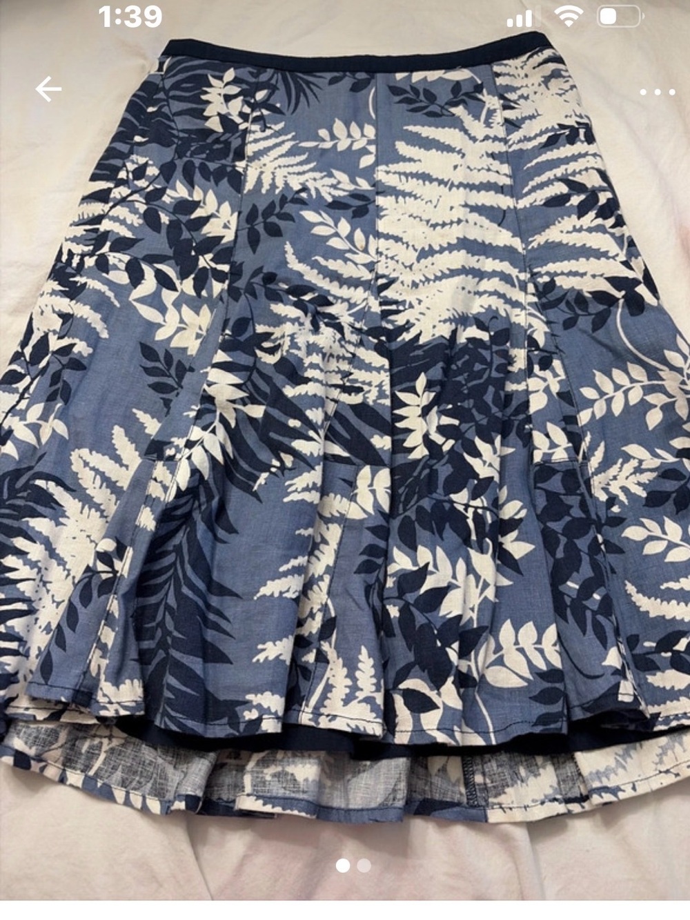 Ann Taylor Blue and White Floral Circle Skirt